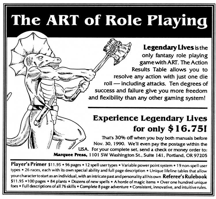 Legendary Lives ad